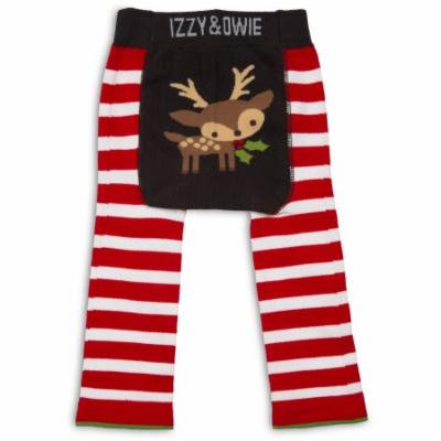 Izzy & Owie - Red and White Reindeer Baby Leggings