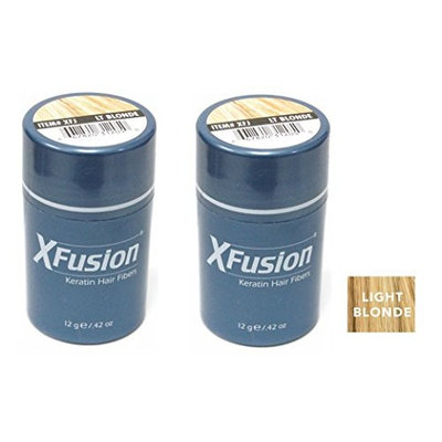 Xfusion Keratin Hair Fibers,Two Pack Value 2 x 12 gr/0.42 oz LIGHT BLONDE