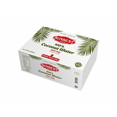 SUNBEST Pure Coconut Water, With Pulp, 16.9 Ounce (Pack of 24)