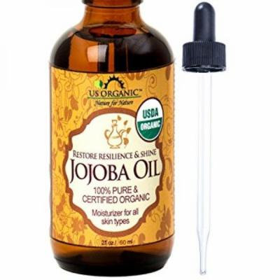 #1 Organic Jojoba Oil, Certified Organic by USDA,100% Pure & Natural, Cold Pressed Virgin, Unrefined, Amber Glass Bottle w/ Glass Eye Dropper for Easy Application, US Organic, 2 oz (60ml)