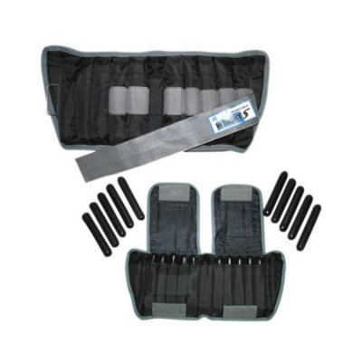 Adjustable Cuff ankle weight - 20 lb - 20 x 1 lb inserts - Black - Pair