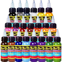 Solong Tattoo New Design 21 Basic Colors Tattoo Ink Set Pigment Kit 1oz (30ml) Professional Tattoo Supply for Tattoo Kit TI301-30-21X