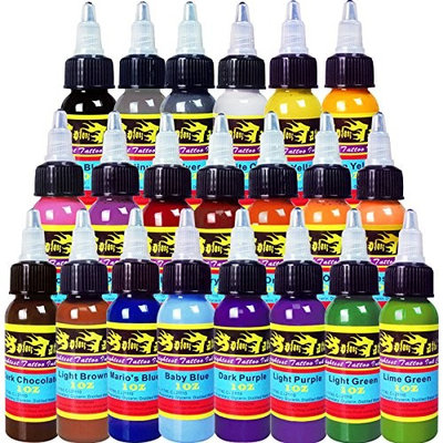 Solong Tattoo New Design 21 Basic Colors Tattoo Ink Set Pigment Kit 1oz (30ml) Professional Tattoo Supply for Tattoo Kit TI301-30-21X