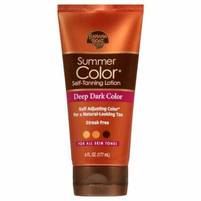 Banana Boat Sunless Summer Color Self Tanning Lotion, Deep Dark 6.0 fl oz(pack of 12)