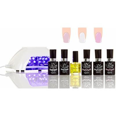 UV-NAILS Salon Quality UV Gel Polish Starter Kit with white LED Lamp Colors: G-11, G-66, G-13