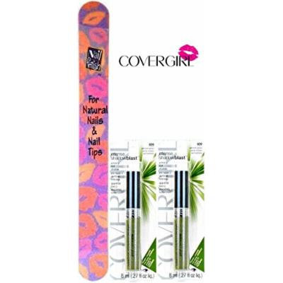COVER GIRL Intense Shadow Blast Eye Shadow EXTREME GREEN #820 (SET OF 2) PLUS A FREE NAIL FILE FROM FETISH
