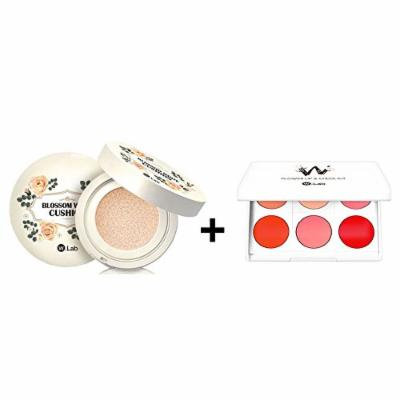 W.lab Blossom White Cushion 15g / #23 Blossom Beige + W.lab 2 in 1 Flower Lip and Cheek Kit 3g
