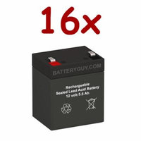 BatteryGuy BGH-1255F2 (Qty of 16) 12V 5.5ah High Rate Rechargeable UPS Backup Battery