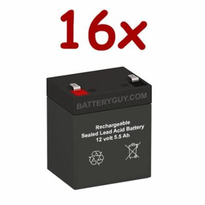 BatteryGuy BGH-1255F2 (Qty of 16) 12V 5.5ah High Rate Rechargeable UPS Backup Battery