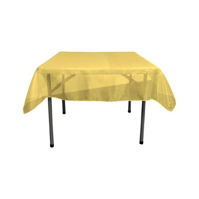LA Linen TCOrgz58X58-DarkYellowO47 Sheer Mirror Organza Square Tablecloth, Dark Yellow - 58 x 58 in.