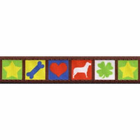 Country Brook Design® 3/4 Inch Dog Blocks Ribbon Dog Leash - 4 Foot