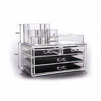 Pixnor Big Capacity Acrylic Makeup Cosmetics Jewelry Display Boxes Case Rack Organizer