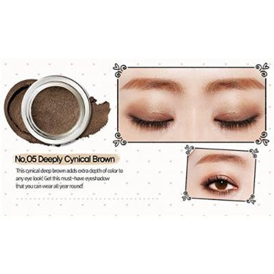 Peripera Wholly Deep VELVET Pot Eye Shadow (1+1) Buy 1 Get 1 (#5 Cynical Dark Brown, #6 Innocent Peach Petal)