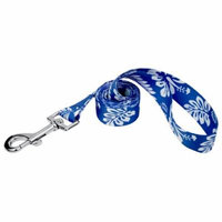 Country Brook Petz® 1 Inch Royal Blue Hawaiian Featherweight Dog Leash-6 Foot
