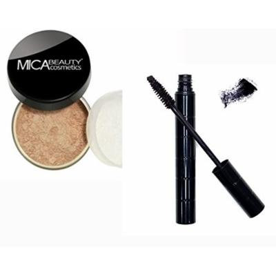 Bundle 2 Items: Mica Beauty Mineral Loose Powder foundation 9 Gram + Itay Mineral Black Mascara for long Lashes (MF-5 CAPUCCHINO)