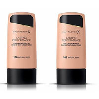 Max Factor Lasting Performance Make-Up 100 Fair (Pack of 2) + Makeup Blender