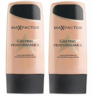 Max Factor Lasting Performance Foundation - 101 Ivory Beige (Pack of 2) + FREE LA Cross 71817 Tweezer