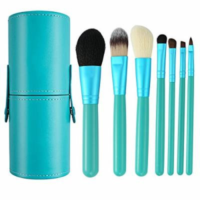 7Pcs Professional Makeup Brush Set Premium Synthetic Fiber Foundation Blush Concealer Eyebrows Eye Shadow Angled brush Lip Make up Brush With Storage Barrel (7Pcs Brush Set)