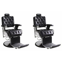 Barber Chairs 2 Black ROWLING Heavy Duty Hydraulic Recline Barber Shop Salon Furniture