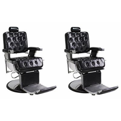 Barber Chairs 2 Black ROWLING Heavy Duty Hydraulic Recline Barber Shop Salon Furniture