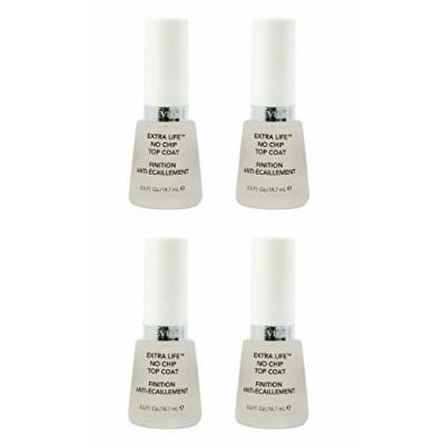 Revlon Extra Life No Chip Top Coat Nail Care, 0.5 Fl Oz (4 Pack) + FREE LA Cross Blemish Remover 74851