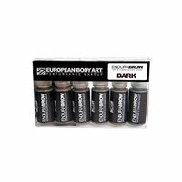 European Body Art EnduraBROW Alcohol Based Airbrush Brow Paint Liquid Makeup 6 Pack Set, Dark 0.5oz