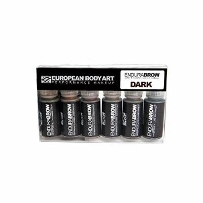 European Body Art EnduraBROW Alcohol Based Airbrush Brow Paint Liquid Makeup 6 Pack Set, Dark 0.5oz