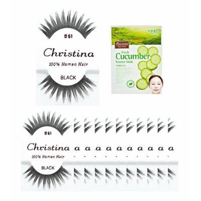 12 Packs #61 Christina 100% Human Hair Fake Eyelashes
