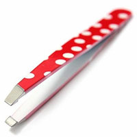 Tweezerman Slant Tweezer, Red/White Polka Dot (Full Size)