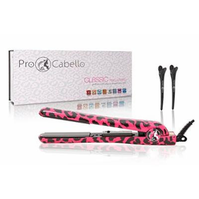 Pro Cabello Anti Static Ceramic Classic Hair Straightener 1.25 Inch (Pink Leopard)