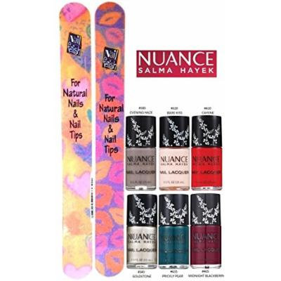 Nuance Salma Hayek Nail Lacquer COLLECTION #1 OF 6 Shades Plus 2 Free Nail Files From fetish for Natural Nails And Nail Tips
