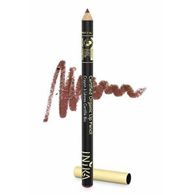 INIKA Certified Organic Lip Liner Pencil, All Natural Formula, Vegan, Rich, Creamy Formula, Suits Sensitive Eyes, 1.2g (Moroccan Rose)