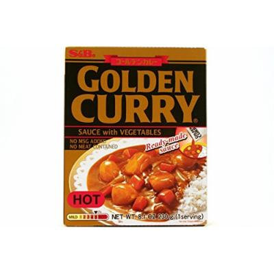 S&B Golden Curry Sauce with Vegetables, Hot, 8.1 oz (5-pack)