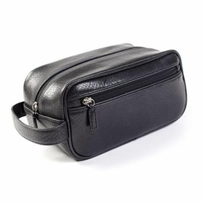Leatherology Small Shave Toiletry Bag - Italian Leather - Ebony (black)