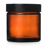 Sanctum Aromatherapy Empty Bottles 60ml Amber Jar with Black Screw Lid, Case of 24
