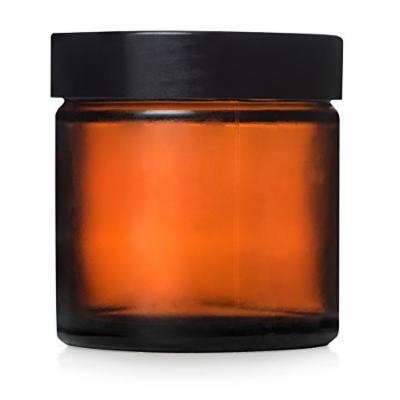 Sanctum Aromatherapy Empty Bottles 60ml Amber Jar with Black Screw Lid, Case of 24