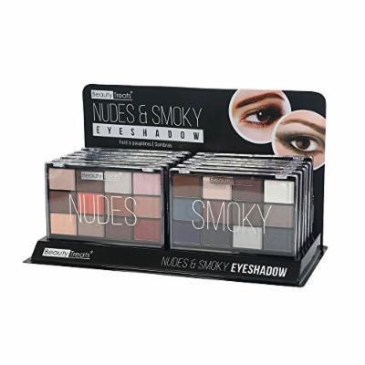 BEAUTY TREATS Nudes & Smoky Eyeshadow Palette Display Case Set 12 Pieces