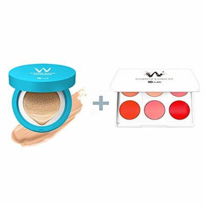 W-Snow Water Cushion 13g #23 (water beige) + W.lab 2 in 1 Flower Lip and Cheek Kit 3g