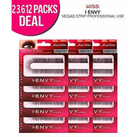 Kiss i-ENVY Premium Natural/Human Hair Vegas Strip Eyelashes (12 PACK, KEP07S)