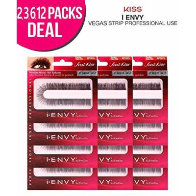 Kiss i-ENVY Premium Natural/Human Hair Vegas Strip Eyelashes (12 PACK, KEP07S)