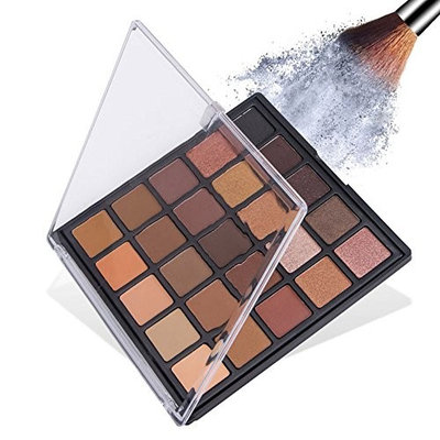Matte Shimmer Eyeshadow Palette Hosamtel Professional 25 Colors Glitter Flexibility Long-lasting Makeup Eyeshadow Powet Naturl Eyeshadow Bases Primers Eyeshadow Cream Cosmetic Tool