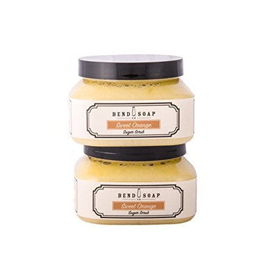 Bend Soap Company All Natural Sugar Scrub for Face and Body – Contains Cane Sugar, Coconut Oil and Olive Oil Plus Essential Oils and More – 10oz Jar – 2 Pack