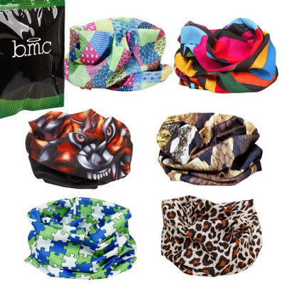 Bundle Monster BMC 6pk Multifunctional Seamless Bandanna Scarf Wrap - Wild Animal Patch Work