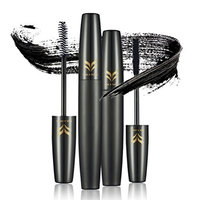 PIXNOR 3D Mascara Cream Mascara Tube Eyelashes Cream Set With Black Paste and Black Dry Fiber