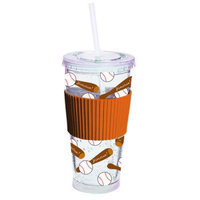Evergreen Enterprises 2DWF010 20oz Freezer Cup with Straw - Baseball