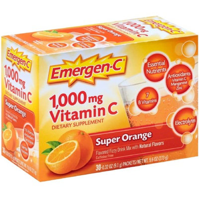 Emergen-C Vitamin C Flavored Fizzy Drink Mix Packets, Super Orange 30 ea