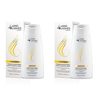 Long 4 Lashes by Oceanic, Anti-Hair Loss Strengthening Conditioner, 6.8 Oz (200 ml) (Pack of 2) + FREE Scunci Effortless Beauty Black Clips, 15 Count