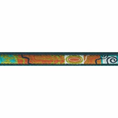 Country Brook Design® 3/4 Inch Fall Frenzy Woven Ribbon on Teal Dog Leash Limited Edition - 4 Foot
