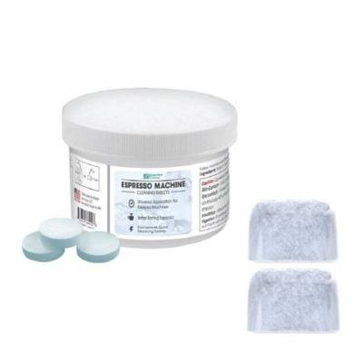 Espresso Machine Cleaning Tablets (30 Count) BONUS Pack w/ 2 Breville Filters by Essential Values, Made in USA
