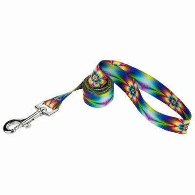 Country Brook Petz® 1/2 Inch Tie Dye Flowers Featherweight Dog Leash - 6 Foot